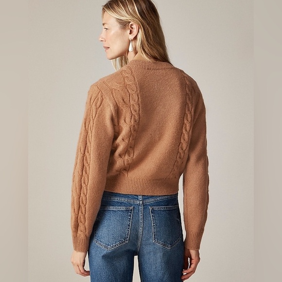 J Crew Caramel Alpaca Merino Button front Cardigan, Small - Picture 3 of 12